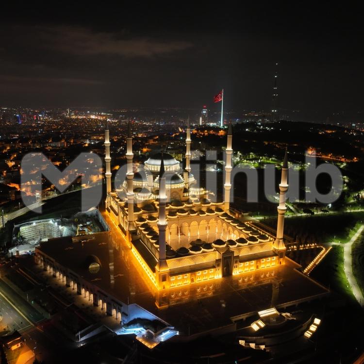 Night View Camlica Mosque