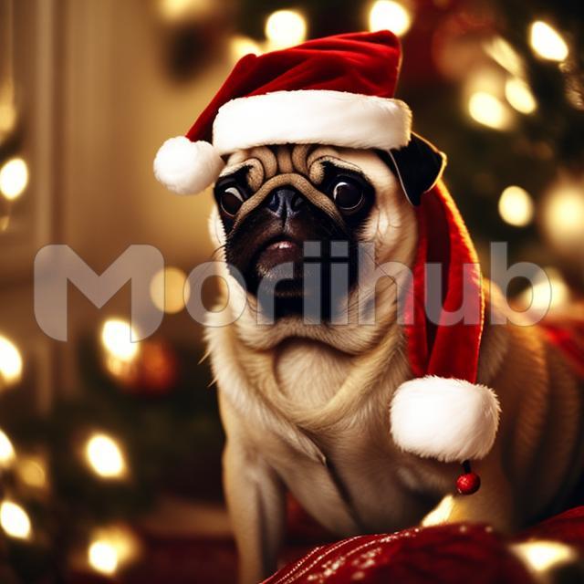 Christmas cheer pug