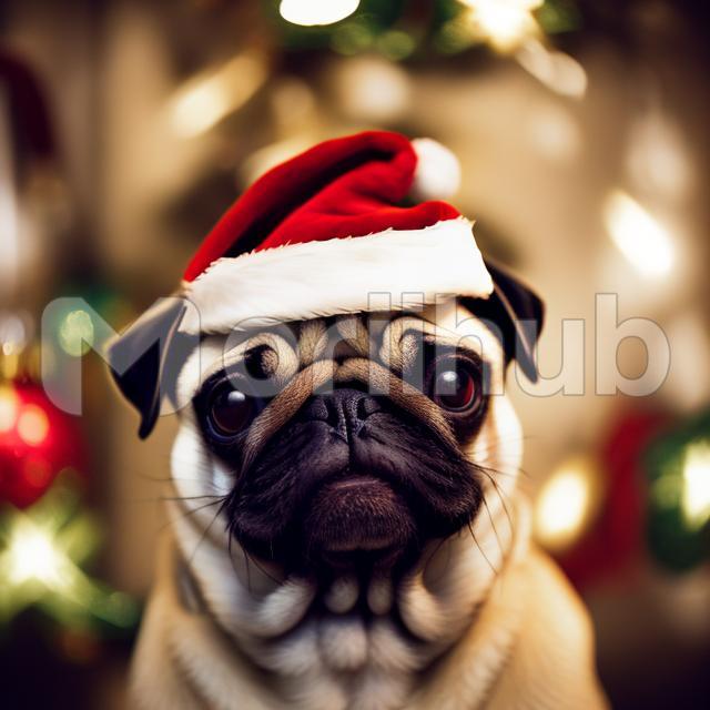 Cap with Pug Dog