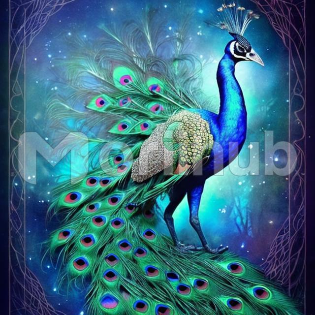 Featherful peacock