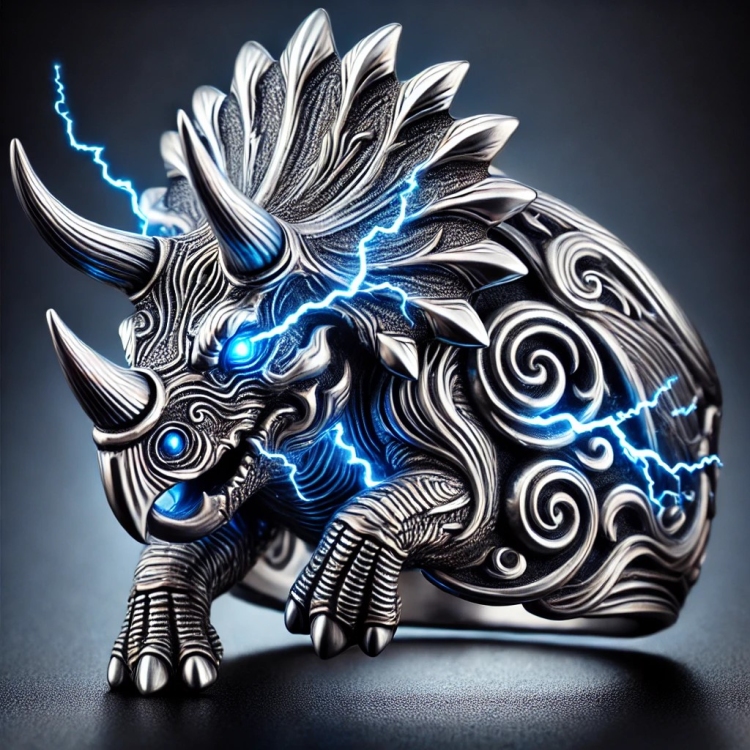 Storm Triceratops Ring