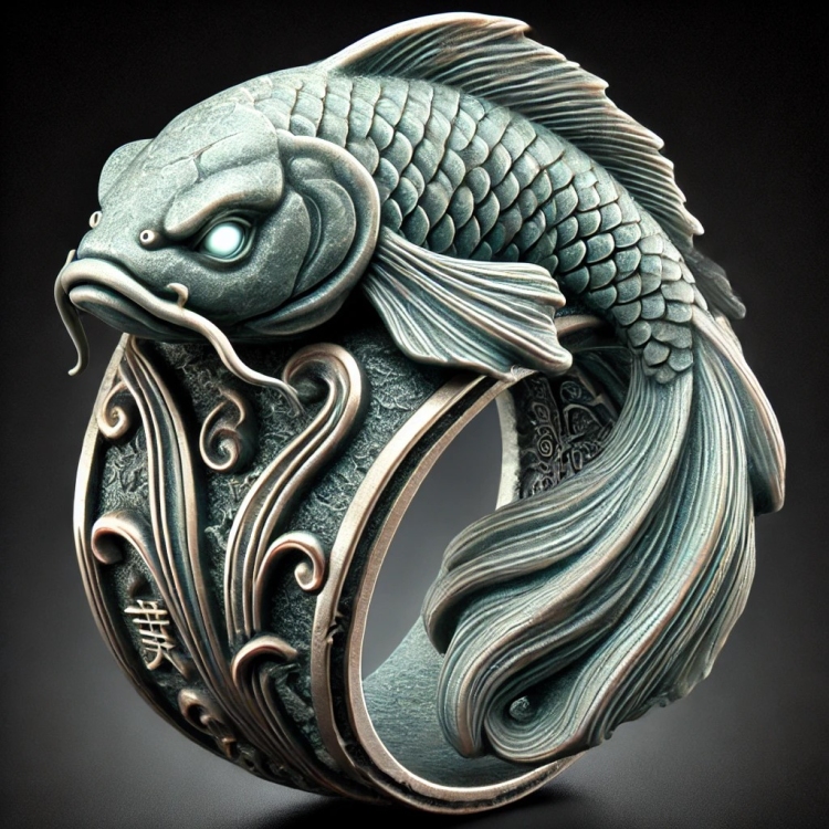 Stone Goldfish Ring