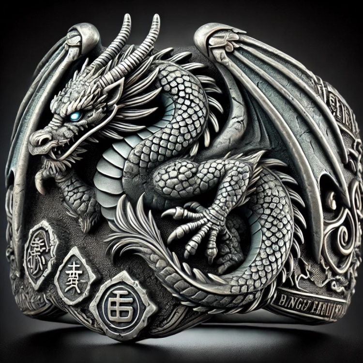 Western Stone Dragon Ring