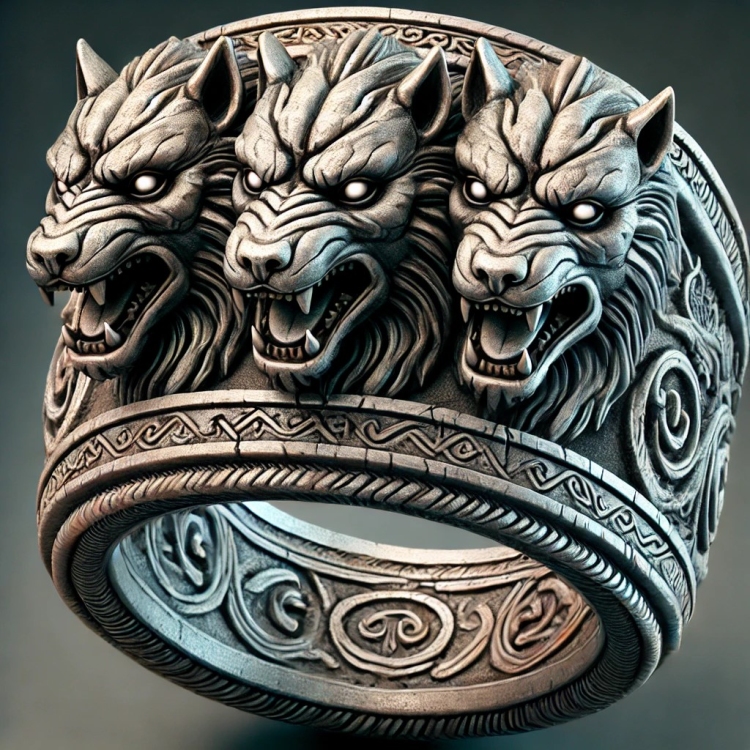 Stone Cerberus Ring