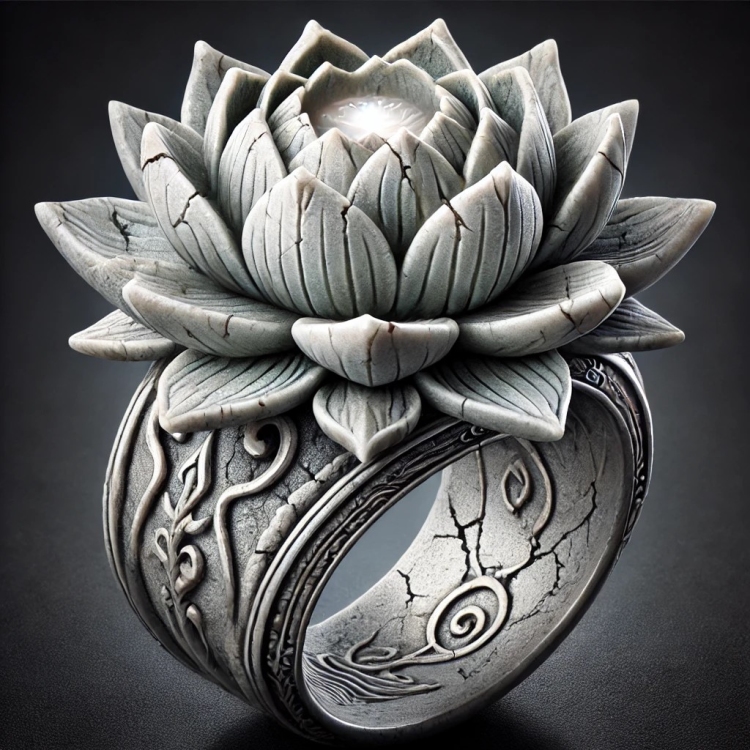Stone Lotus Ring