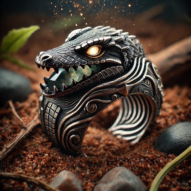 Earth Crocodile Ring