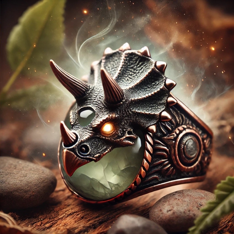 Earth Triceratops Ring