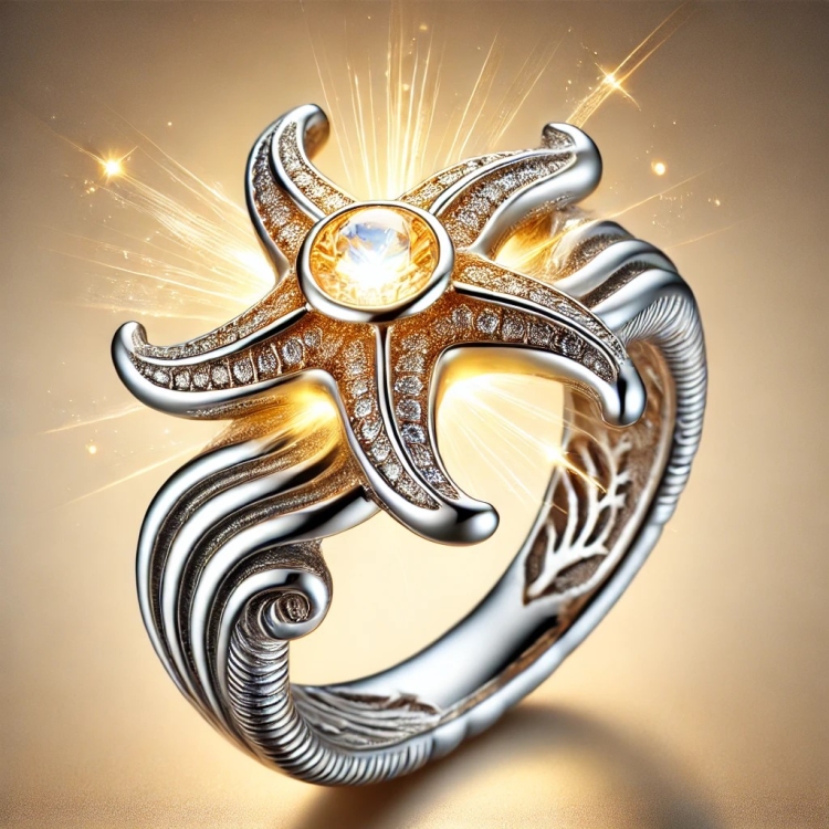 Light Starfish Ring