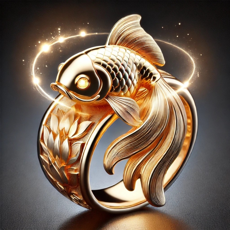 Light Goldfish Ring