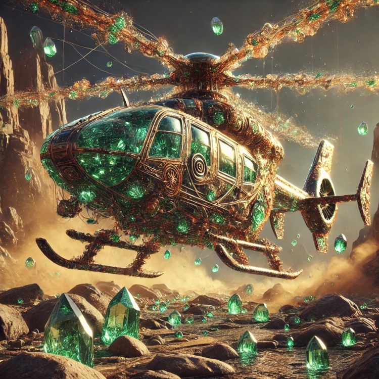 Earth Helicopter Crystal