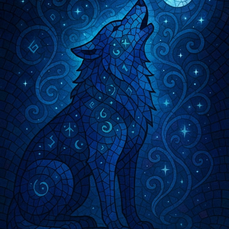 Mystic Wolf Mosaic