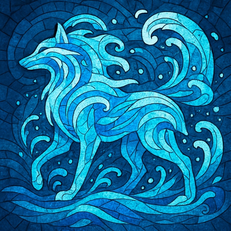 Water Wolf Mosaic