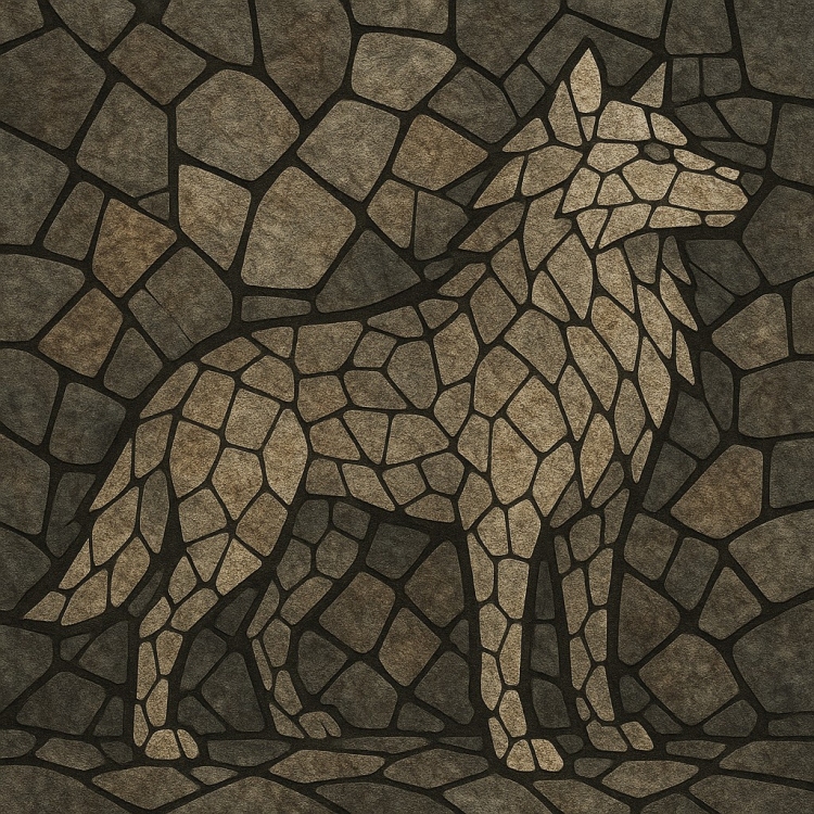 Stone Wolf Mosaic