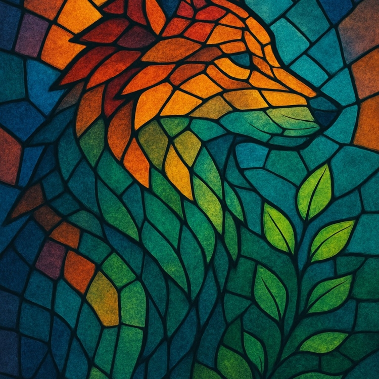 Life Wolf Mosaic