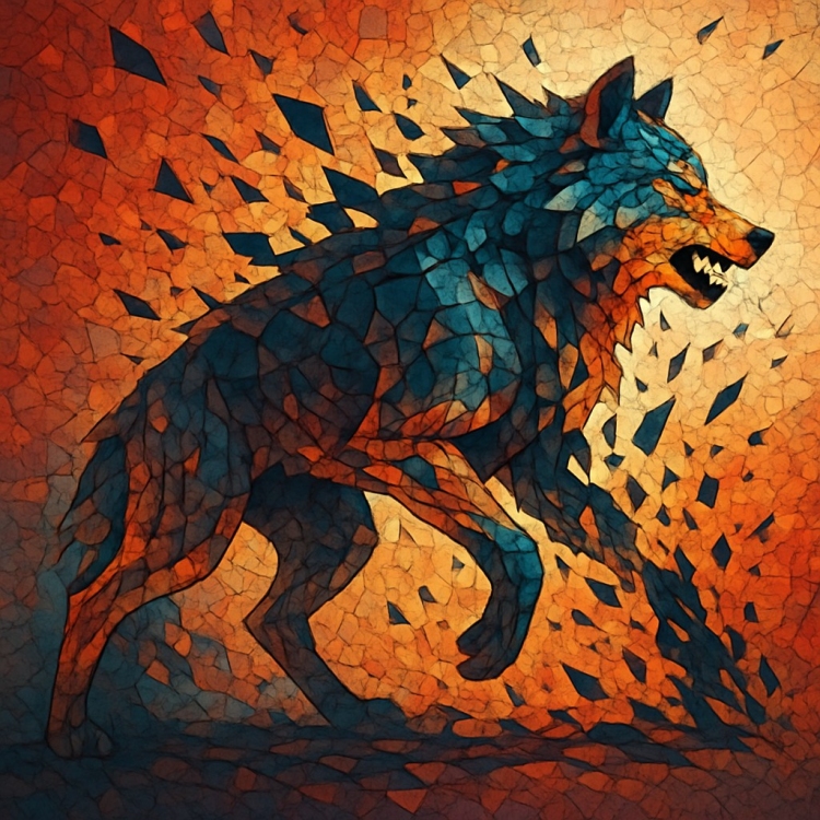 Destruction Wolf Mosaic