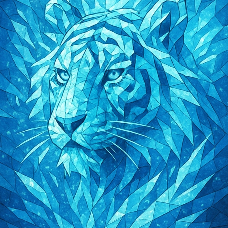 Ice Tiger Mosaic