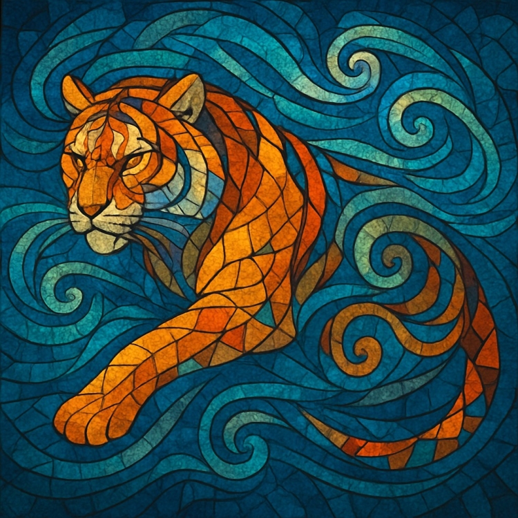 Wind Tiger Mosaic