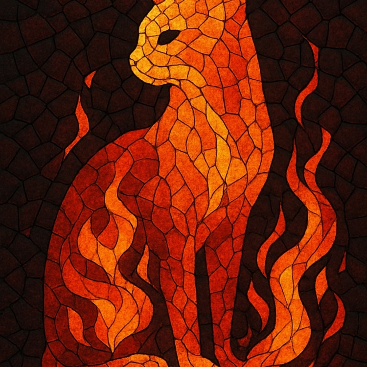 Fire Cat Mosaic