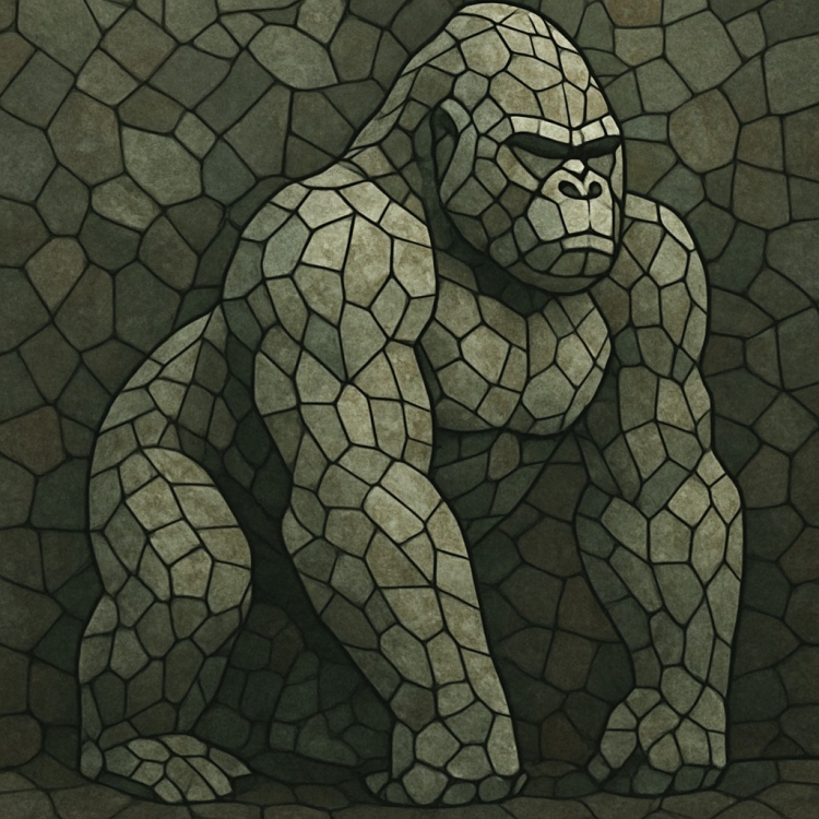 Stone Gorilla Mosaic