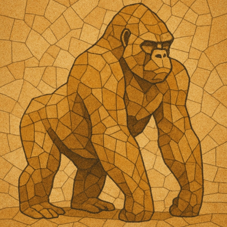 Sand Gorilla Mosaic