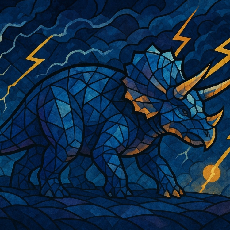 Storm Triceratops Mosaic
