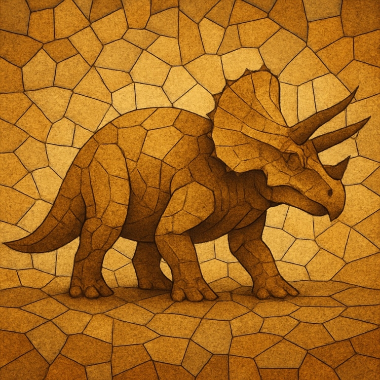 Sand Triceratops Mosaic