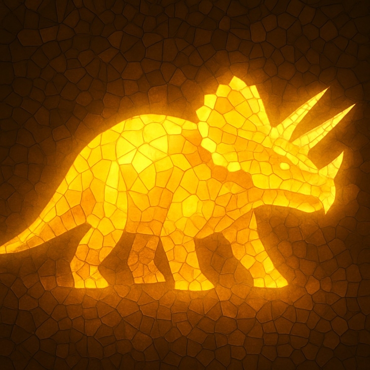 Light Triceratops Mosaic