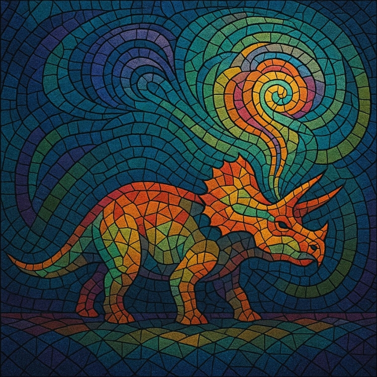 Mind Triceratops Mosaic