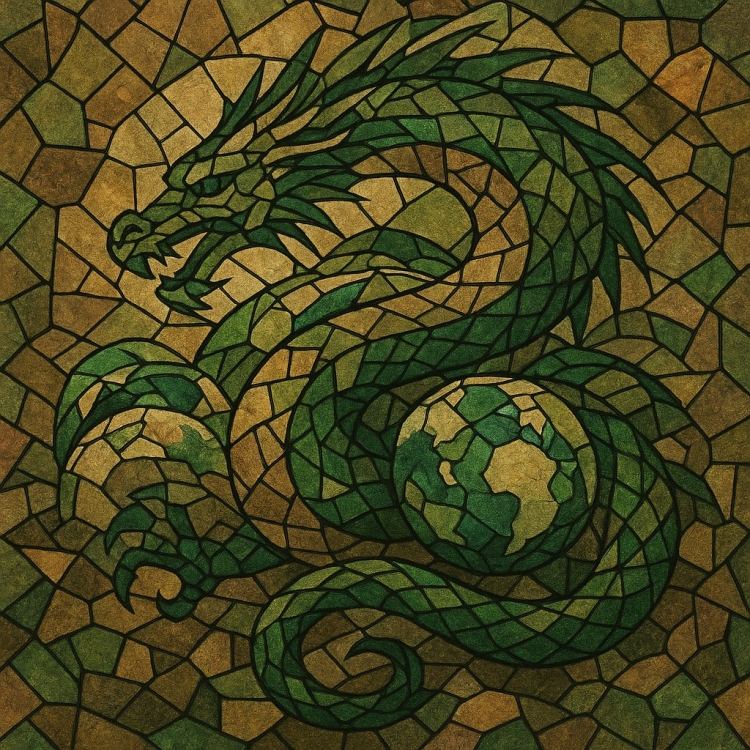 Earth Eastern Dragon Mosaic