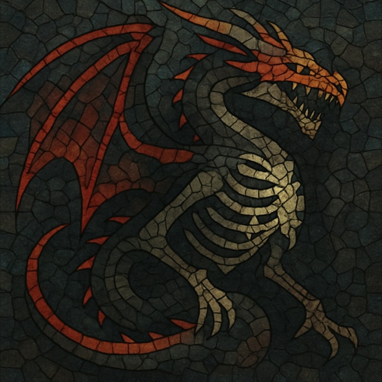 Death Western Dragon Mosaic