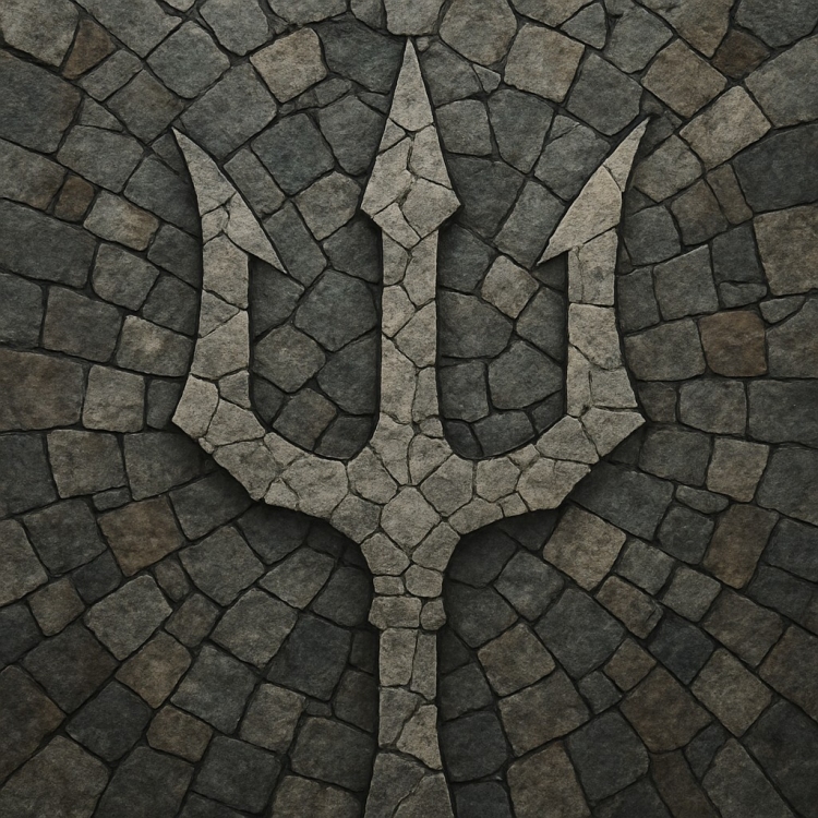 Stone Trident Mosaic